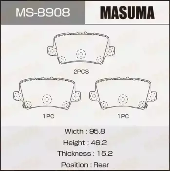 Тормозные колодки дисковые MASUMA MS-8908