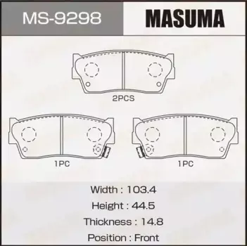 Тормозные колодки дисковые MASUMA MS-9298