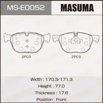 Тормозные колодки дисковые MASUMA MS-E0052