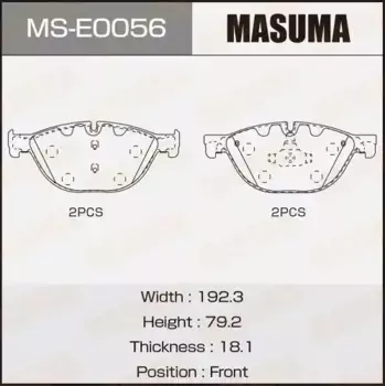 Тормозные колодки дисковые MASUMA MS-E0056