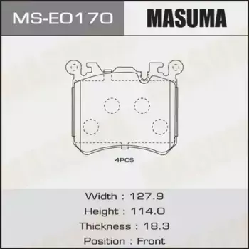 Тормозные колодки дисковые MASUMA MS-E0170