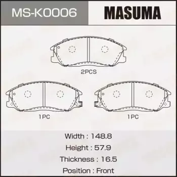 Тормозные колодки дисковые MASUMA MS-K0006