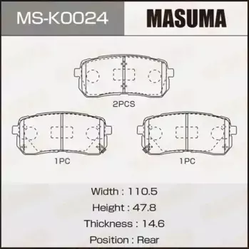 Тормозные колодки дисковые MASUMA MS-K0024