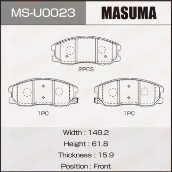 Тормозные колодки дисковые MASUMA MS-U0023