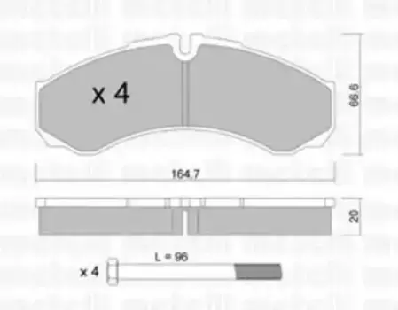 Тормозные колодки дисковые METELLI 22-0212-0