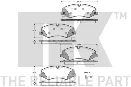 Тормозные колодки дисковые NK 224032