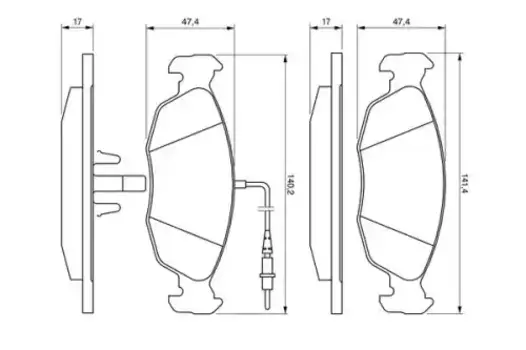Тормозные колодки дисковые передняя ось BOSCH 0 986 461 764