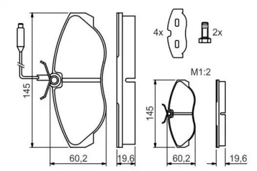 Тормозные колодки дисковые передняя ось BOSCH 0 986 424 030