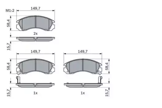 Тормозные колодки дисковые передняя ось BOSCH 0 986 424 523