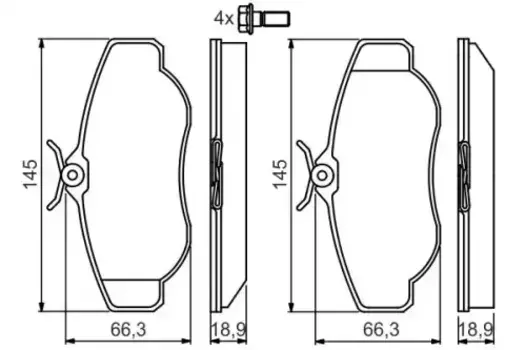 Тормозные колодки дисковые передняя ось BOSCH 0 986 424 565