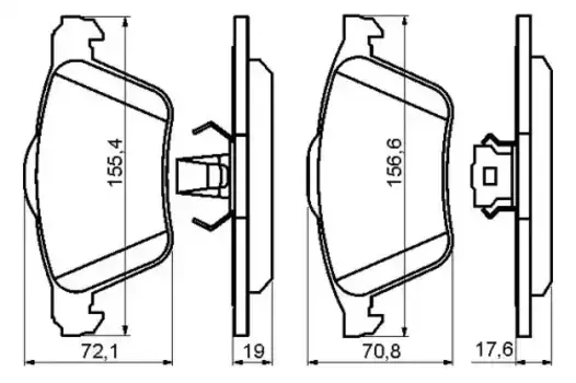 Тормозные колодки дисковые передняя ось BOSCH 0 986 494 158