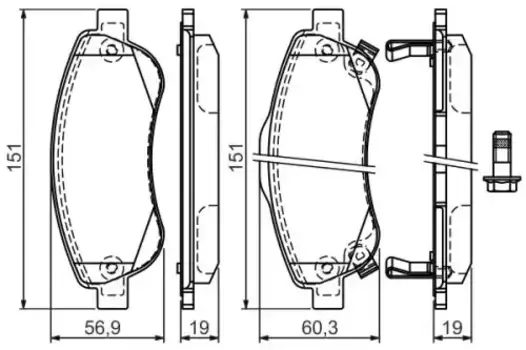 Тормозные колодки дисковые передняя ось BOSCH 0 986 494 379