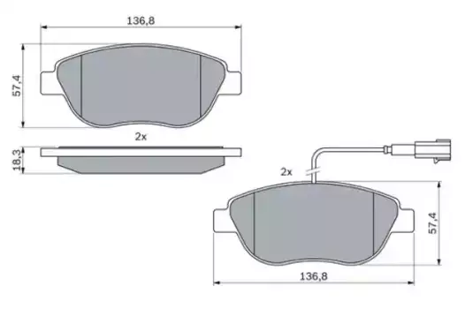 Тормозные колодки дисковые передняя ось BOSCH 0 986 494 464