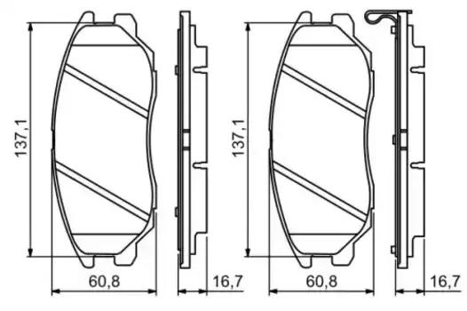Тормозные колодки дисковые передняя ось BOSCH 0 986 494 347