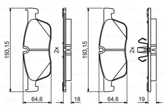 Тормозные колодки дисковые передняя ось BOSCH 0 986 494 831
