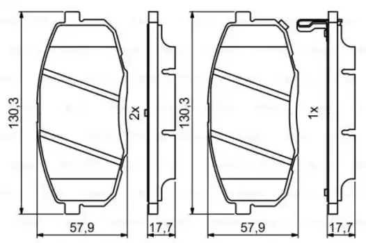 Тормозные колодки дисковые передняя ось BOSCH 0 986 494 995