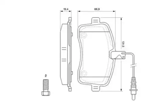 Тормозные колодки дисковые передняя ось BOSCH 0 986 494 097