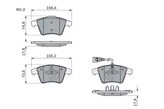 Тормозные колодки дисковые передняя ось BOSCH 0 986 494 107