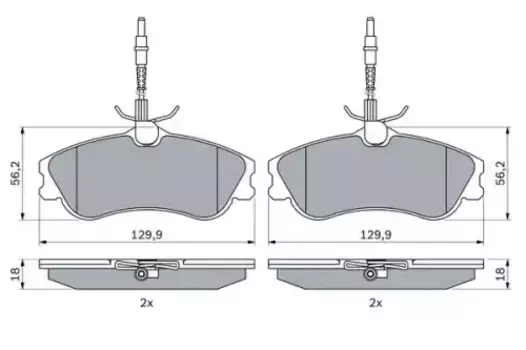 Тормозные колодки дисковые передняя ось BOSCH 0 986 424 223