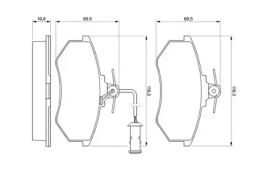Тормозные колодки дисковые передняя ось BOSCH 0 986 466 693