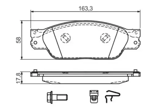 Тормозные колодки дисковые передняя ось BOSCH 0 986 494 141