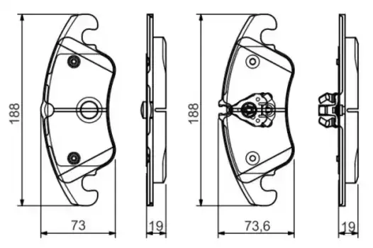 Тормозные колодки дисковые передняя ось BOSCH 0 986 495 110