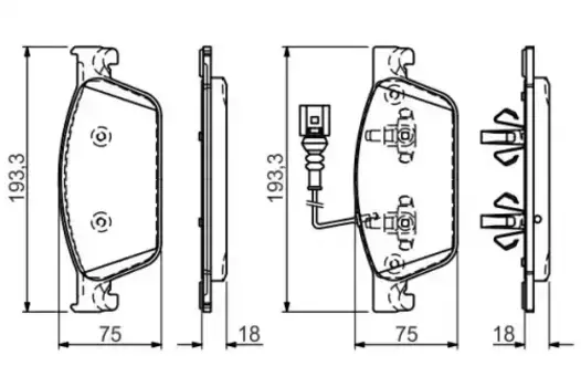 Тормозные колодки дисковые передняя ось BOSCH 0 986 494 553