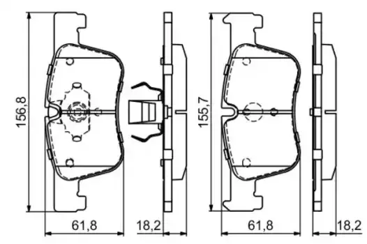 Тормозные колодки дисковые передняя ось BOSCH 0 986 494 689