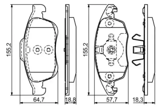 Тормозные колодки дисковые передняя ось BOSCH 0 986 494 235