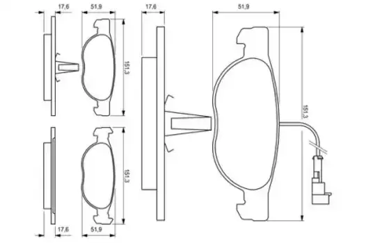 Тормозные колодки дисковые передняя ось BOSCH 0 986 424 246
