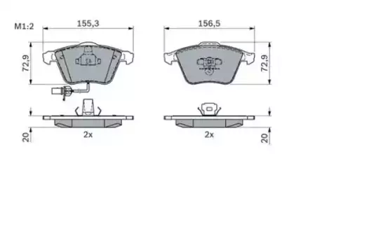 Тормозные колодки дисковые передняя ось BOSCH 0 986 494 104