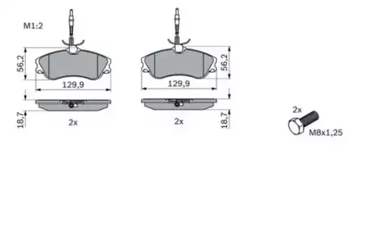 Тормозные колодки дисковые передняя ось BOSCH 0 986 424 414
