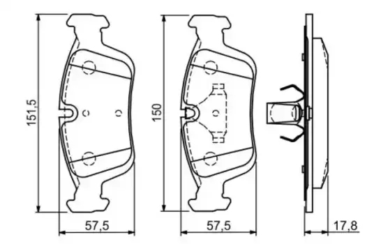 Тормозные колодки дисковые передняя ось BOSCH 0 986 494 015