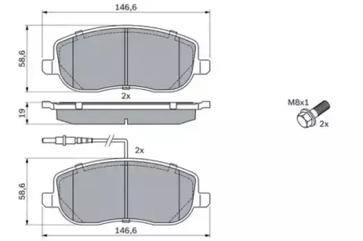 Тормозные колодки дисковые передняя ось BOSCH 0 986 424 789