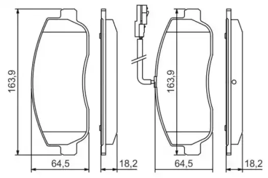 Тормозные колодки дисковые передняя ось BOSCH 0 986 494 498