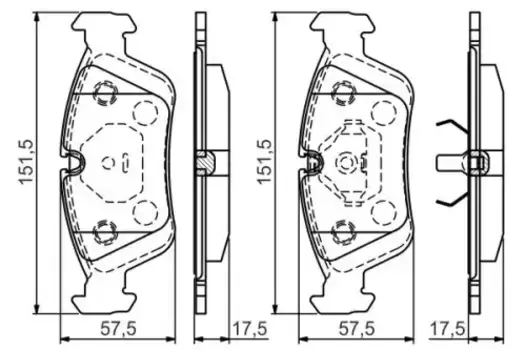 Тормозные колодки дисковые передняя ось BOSCH 0 986 495 060