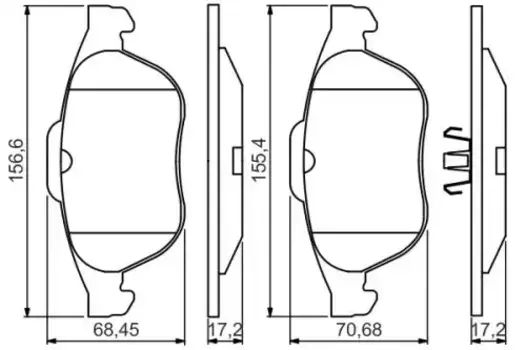 Тормозные колодки дисковые передняя ось BOSCH 0 986 495 264