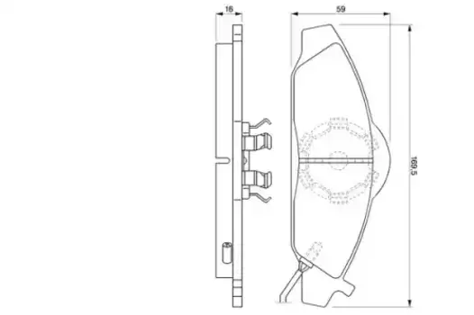 Тормозные колодки дисковые передняя ось BOSCH 0 986 424 551