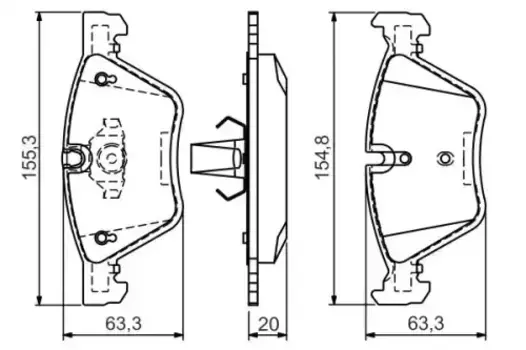 Тормозные колодки дисковые передняя ось BOSCH 0 986 494 118