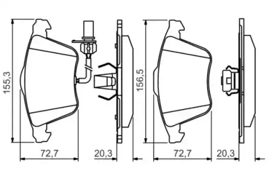Тормозные колодки дисковые передняя ось BOSCH 0 986 495 272