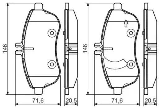 Тормозные колодки дисковые передняя ось BOSCH 0 986 495 104