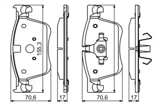 Тормозные колодки дисковые передняя ось BOSCH 0 986 494 696