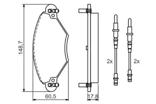 Тормозные колодки дисковые передняя ось BOSCH 0 986 424 582