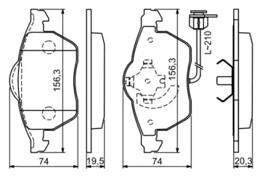 Тормозные колодки дисковые передняя ось BOSCH 0 986 494 050