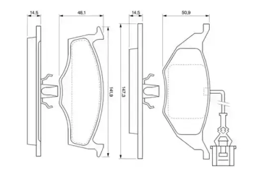 Тормозные колодки дисковые передняя ось BOSCH 0 986 424 632