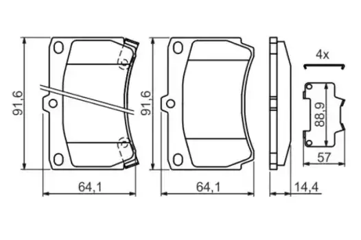 Тормозные колодки дисковые передняя ось BOSCH 0 986 461 141