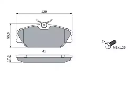 Тормозные колодки дисковые передняя ось BOSCH 0 986 424 533