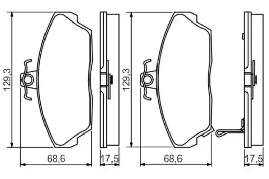Тормозные колодки дисковые передняя ось BOSCH 0 986 495 233