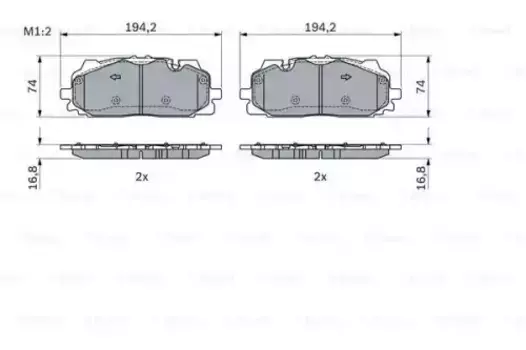 Тормозные колодки дисковые передняя ось BOSCH 0 986 424 429
