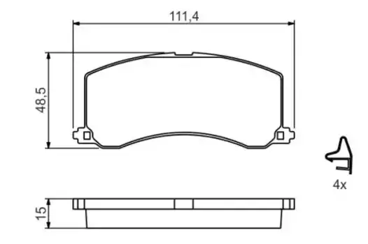 Тормозные колодки дисковые передняя ось BOSCH 0 986 424 465